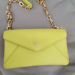 ToryBurch Kira mini neonyellow crossbody envelope